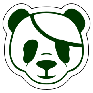 Pirate Panda Sticker (Dark Green)